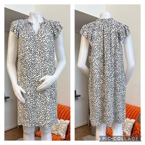 ❣️🆕Lark & Ro Black & White Polka Dot Ruffle Sleeve Dress❣️